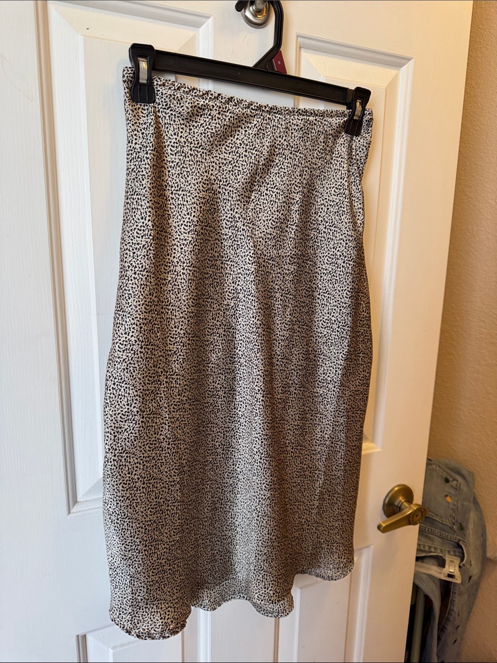 Sienna Sky Beige and Black Leopard Midi Skirt